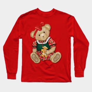 Teddy Bear Girl Beary Merry Christmas Long Sleeve T-Shirt